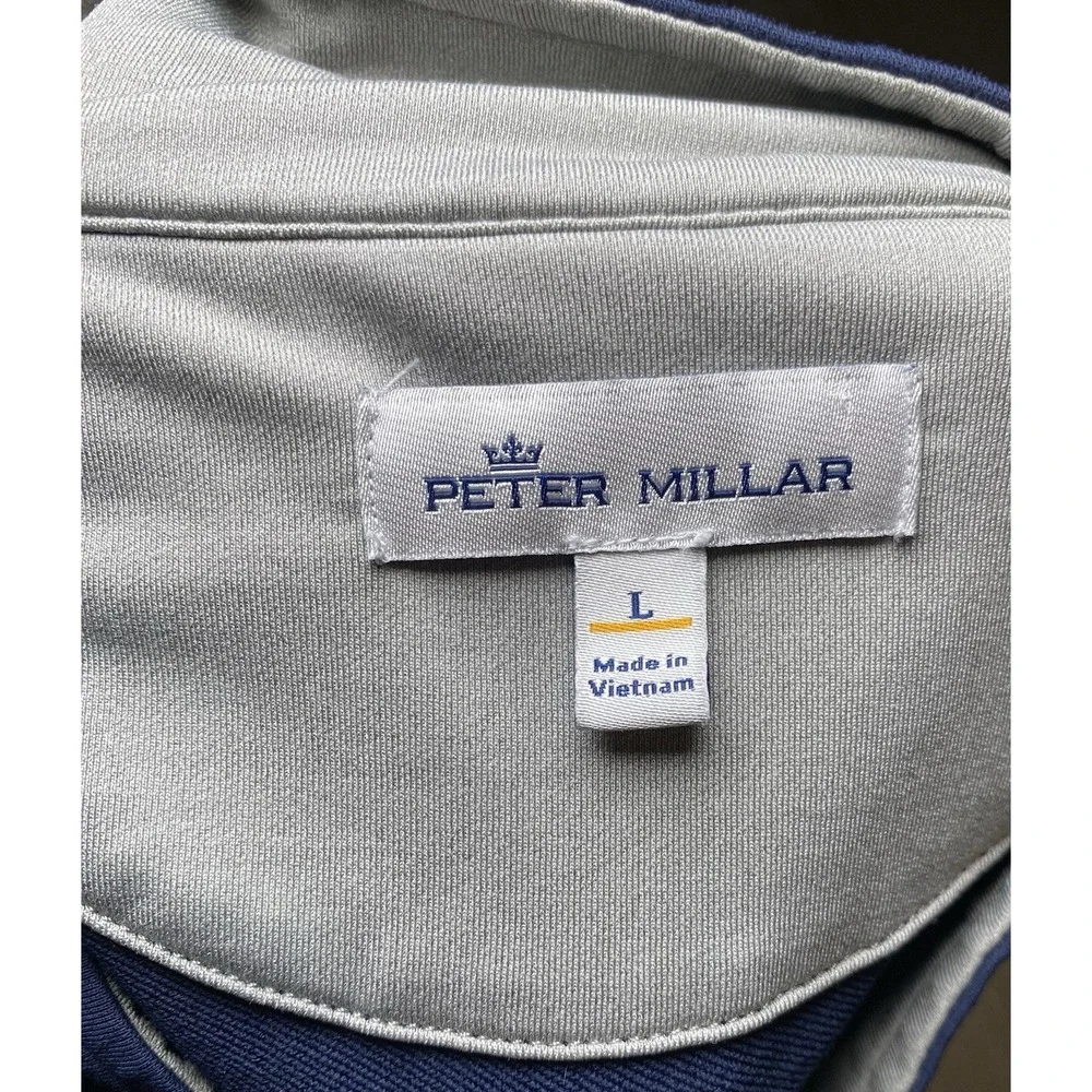 LARGE Peter Millar Galway Blue 1/4 Zip Golf Performance Dallas Country Club Vest